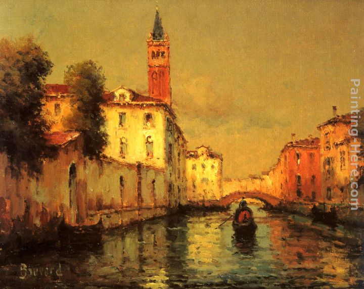 Gondola on a Venetian Canal painting - Noel Bouvard Gondola on a Venetian Canal art painting